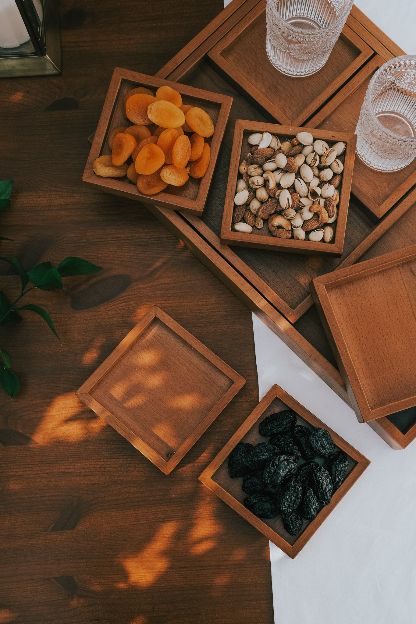 Nested Beech Trays - 9 Pieces