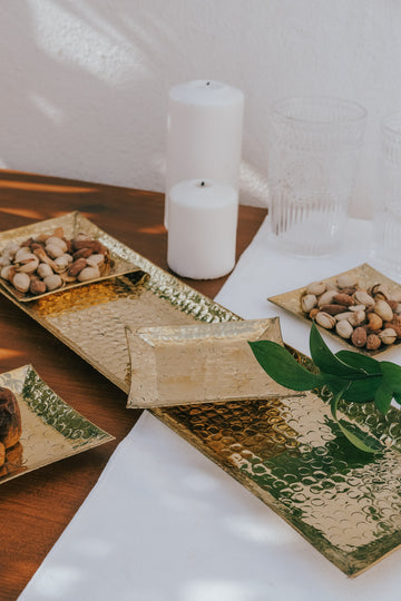 Luxury Brass Coastered Tray
