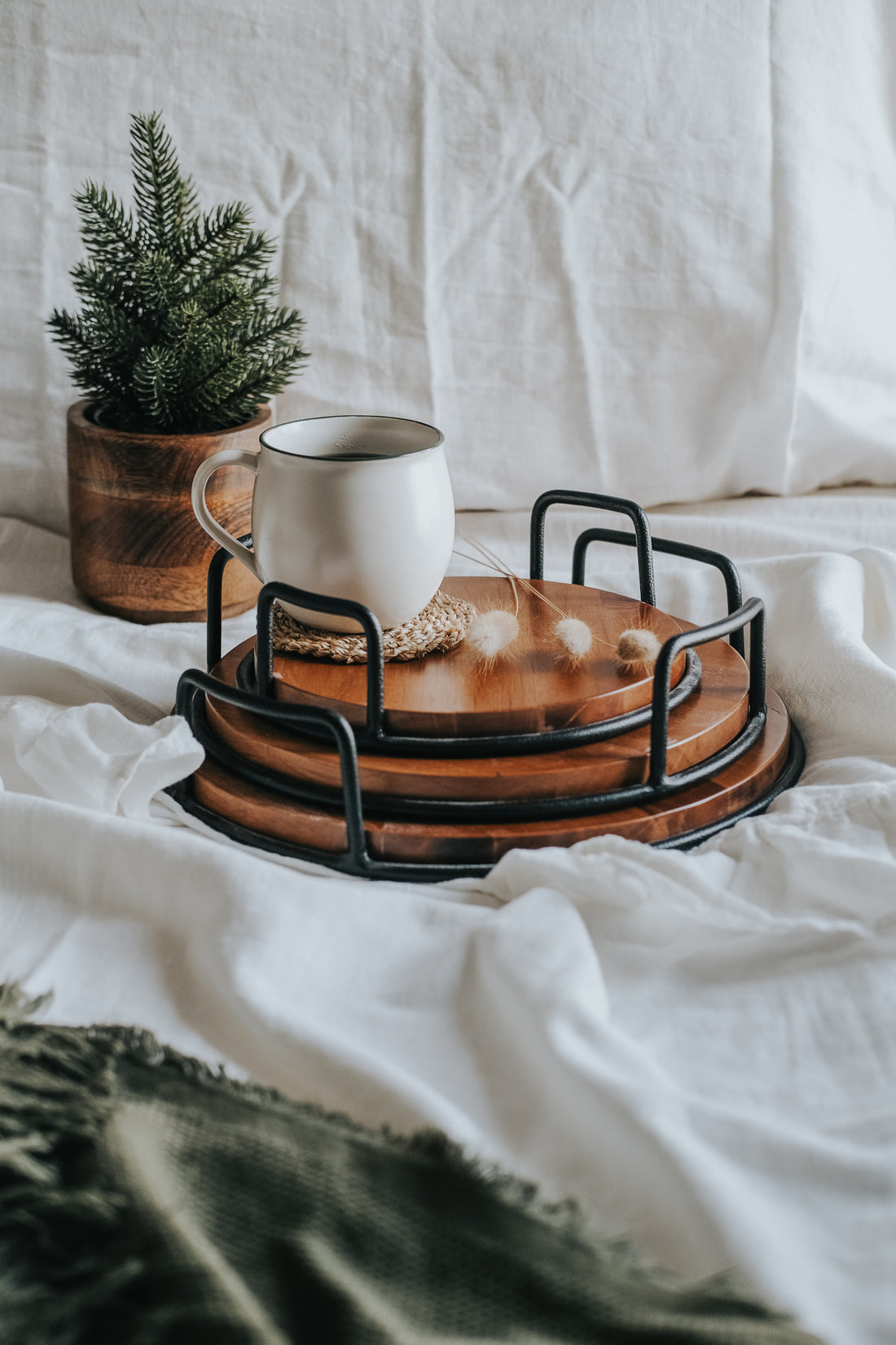 Artisan Side-Handled Round Trays